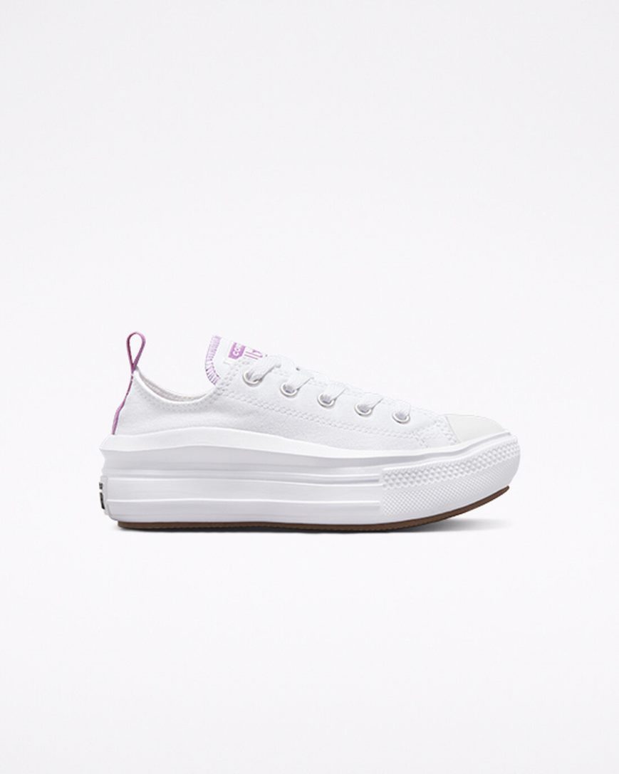 Pantofi Platforma Fete Converse Chuck Taylor All Star Move Low Top Albi Violet Albi | RO I13ZCK820